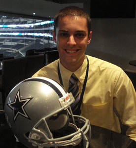 Andrew Kinn '12 as a Reisen Fellow in Sports Management with the Dallas Cowboys. (Photo by Andrew Kinn '12)