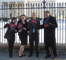 Students stop at the White House while in Washinton, D.C., to meet policymakers. 