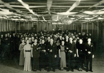 Students were heavily involved in early Homecoming events such as this 1934 Grand March.