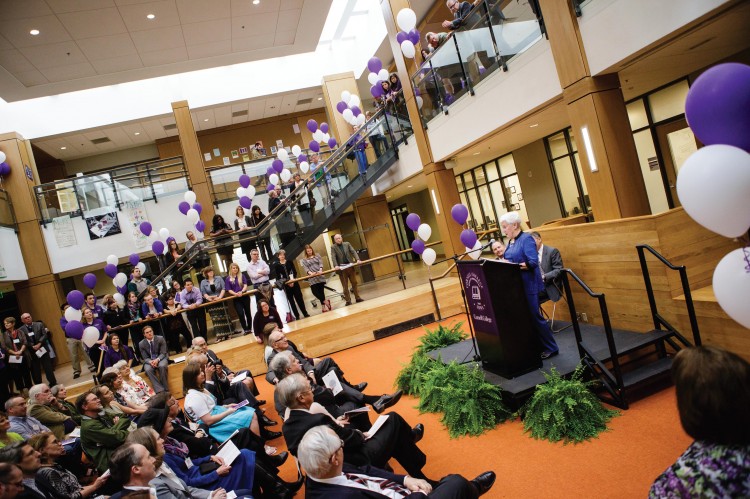 Thomas Commons: Fabulously finished The Thomas Commons project, a total renovation that included 9,000 additional square feet, is finished. At the dedication on May 2, honorary alumna Norma Thomas Small spoke about her father, Cecil Thomas, and his love for Cornell College. The building is named for Cecil and his wife, June. 