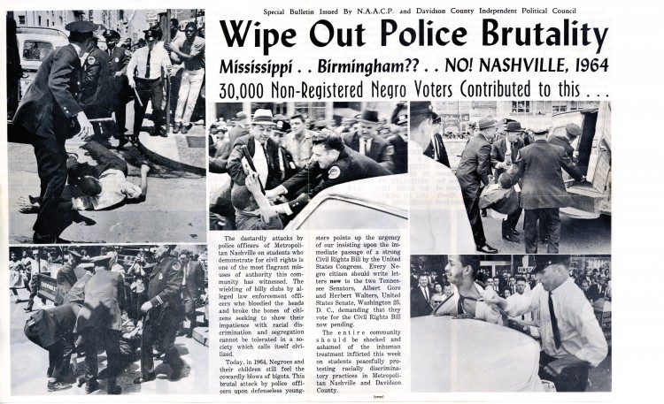 An NAACP flyer designed to bring attention to police brutality in the south. (Click to enlarge)