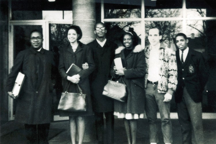 Tom Herbert ’66 (fifth from left) had a transformative experience as an exchange student the spring of his sophomore year at Fisk University in Nashville, Tenn.