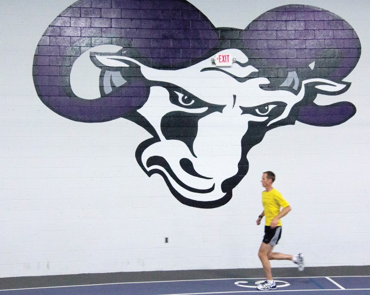 "Running is easy... cancer is hard." Volleyball coach Jeff Meeker (Photo by Jamie Kelly)