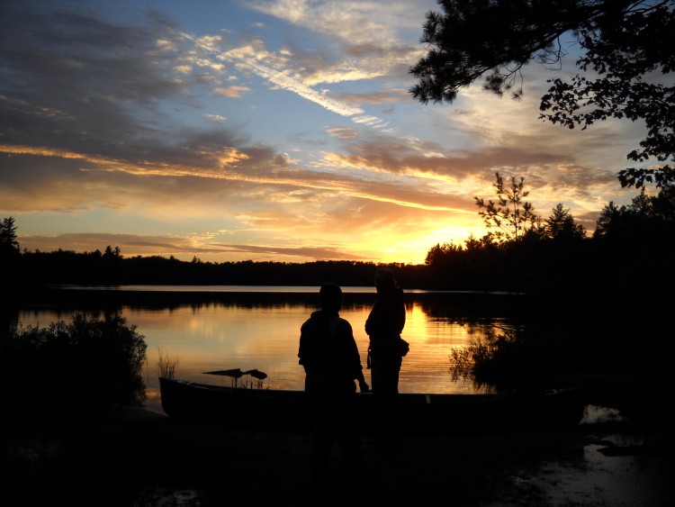 After a brutal 420-rod portage into the Boundary Waters Canoe Area Wilderness in northern Minnesota, students were rewarded with a stunning sunset.