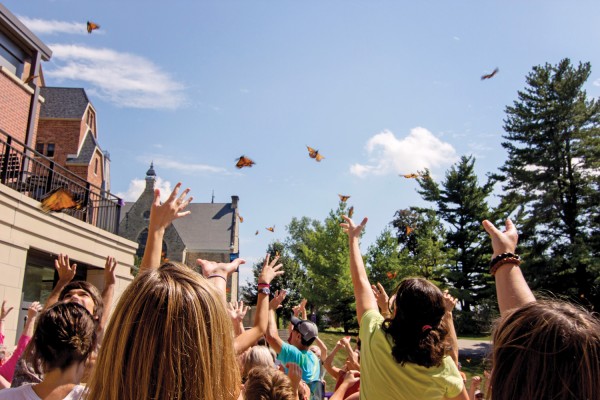 The fate of monarch butterflies has captivated the public. There are efforts underway to rebuild their numbers, including by a group based in Mount Vernon. In September that group held a butterfly release on campus, and people gathered to send dozens of monarchs into the wild. Campus is getting in on the efforts as well. Biology professor Tammy Mildenstein and two students did research this summer on monarch butterfly habitat, and she recently got a state Conservation Innovation Grant to continue her work.