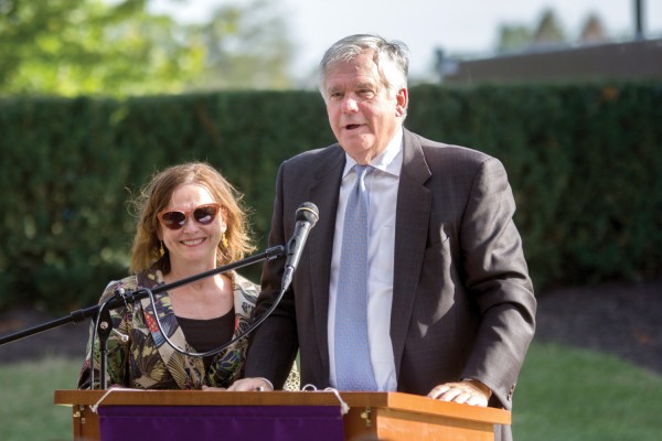 John Smith ’71 and Dyan Smith, an honorary alumna, were honored at the dedication of Smith Hall in September.