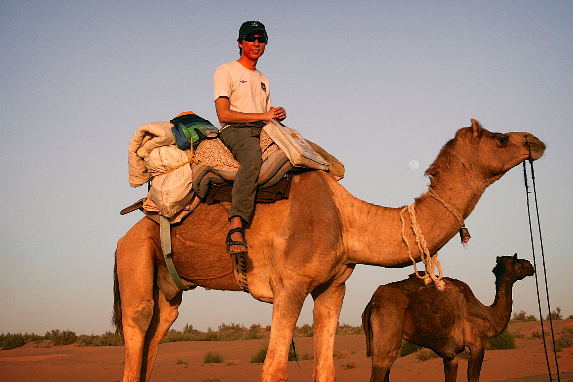 On a desert safari across the Thar Desert. Near Jaisalmer, Rajasthan, India.