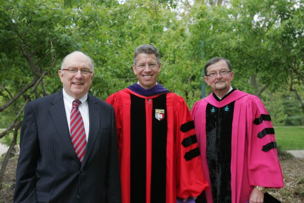 David George Marker (left) is shown here at President Jonathan Brand's inauguration in April of 2012.