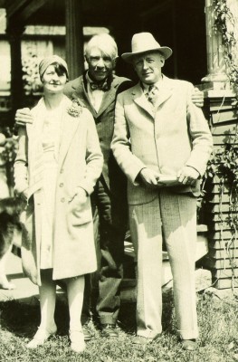 Poet Carl Sandburg with English Professor Clyde "Toppy" Tull and his wife, Jewel. Sandburg visited the college annually from 1920 through 1939, and last came to campus in 1951. 