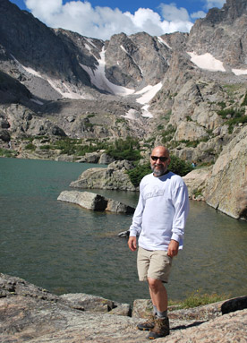 Glenn Freeman at the Lake of Glass in Rocky Mountain Park. 