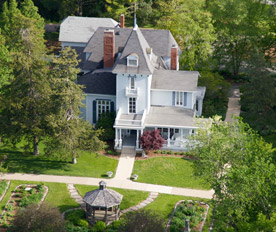 The oldest building on campus, the newly-renamed Garner President's House, is set for renovations to both the public and residential areas. (Photo by Kirk Hayden)