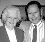 Charles Warden '41 (right) will finance an elevator in King Chapel in memory of his wife, Ruth "Gussie" Ohlsen Warden '41 (left).