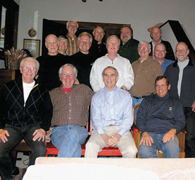 Participants in the 2008 Delt Institute for Advanced Studies ski trip:               Front row: John Urheim ’62, R.K.Scott ’63, Mike Annis ’64, Dick                 Chambers ’65               Second row: Bill Schaefer ’63, Dick Bowman ’62, Bob                 Kruse ’62, Bob McLennan ’65, Fred Fabry ’62               Third row: Ted Tilton ’63,                 Tom Davies ’62                                Back row: Brian Wendt ’64, Jerry Meyer ’62, Ed Piccard ’63,                 and Dennis Bark ’64.                                Others who normally attend are Bob Bowman ’62,                 Gary Thompson ’60, and Bill Petersen ’60.