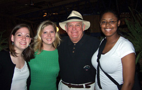 Dr. Larry Dorr '63 during Operation Walk in 2006 in Nicaragua with (from left) Britton Walker Zuccarelli '07, Bobbi Buckner Bentz '01, and Amber James '07. 