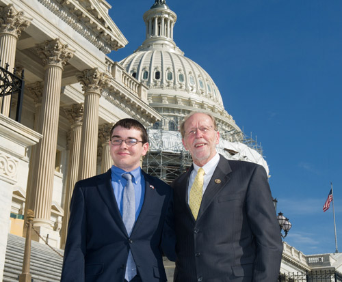 Andrew Havens ’17, the Tomlinson Fellow in Representative Government, with U.S. Congressman and Cornell Professor Emeritus David Loebsack. 