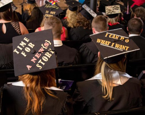 2016 graduates showed their pride by decorating their mortarboards.