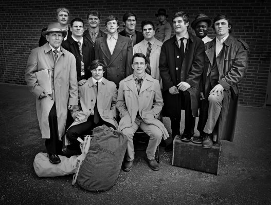 Now: Members of Cornell’s 2017 wrestling team recreated the ’47 team photo to honor their legacy. Back row from left: Tyler Ortmann ’18, Ben Bergen ’19, Joe Keller ’19, Kendale McCoy ’20. Middle row: Lenny Bloom ’18, Phillip Opelt ’17, Josh Martin ’18, Nic Jarvis ’20, Ben Hewson ’19. Front row: Coach Mike Duroe, Gage Griffin ’20, Jake Wulf ’20.