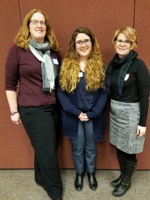 Professor of Sociology Erin Davis, Alex DeSena '17, ssociate Professor of Sociology Tori Barnes-Brus (right to left)