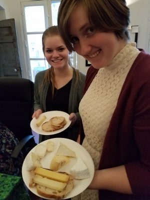 We tasted 11 kinds of cheese, made from cow milk, goat milk, and sheep milk. Students learned how to properly cut and plate cheese as well as about different cheese making techniques and the regions they come from.