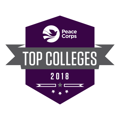 Logo for inclusion onto the Peace Corps' 2018 Top Volunteer-Producing Colleges and Universities list.  
