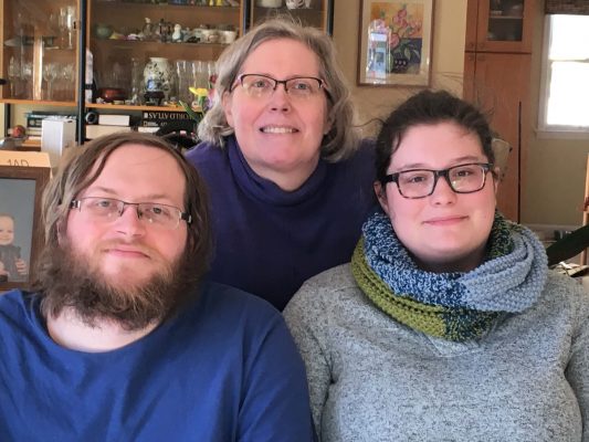 Catherine Mode Eastham '81 (top) with Will Eastham '17 and Julia Eastham '18.