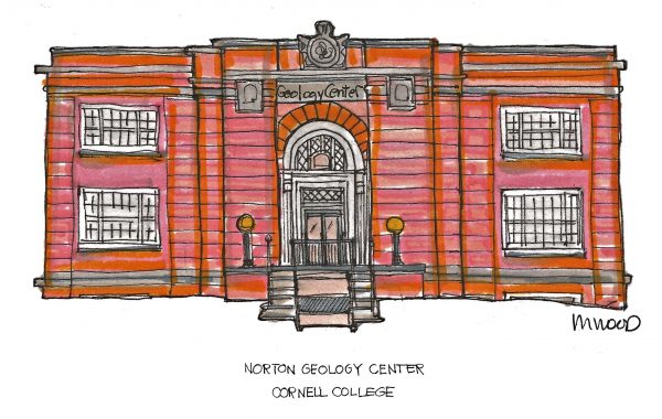 Norton Geology Center drawing by Melissa Wood '82