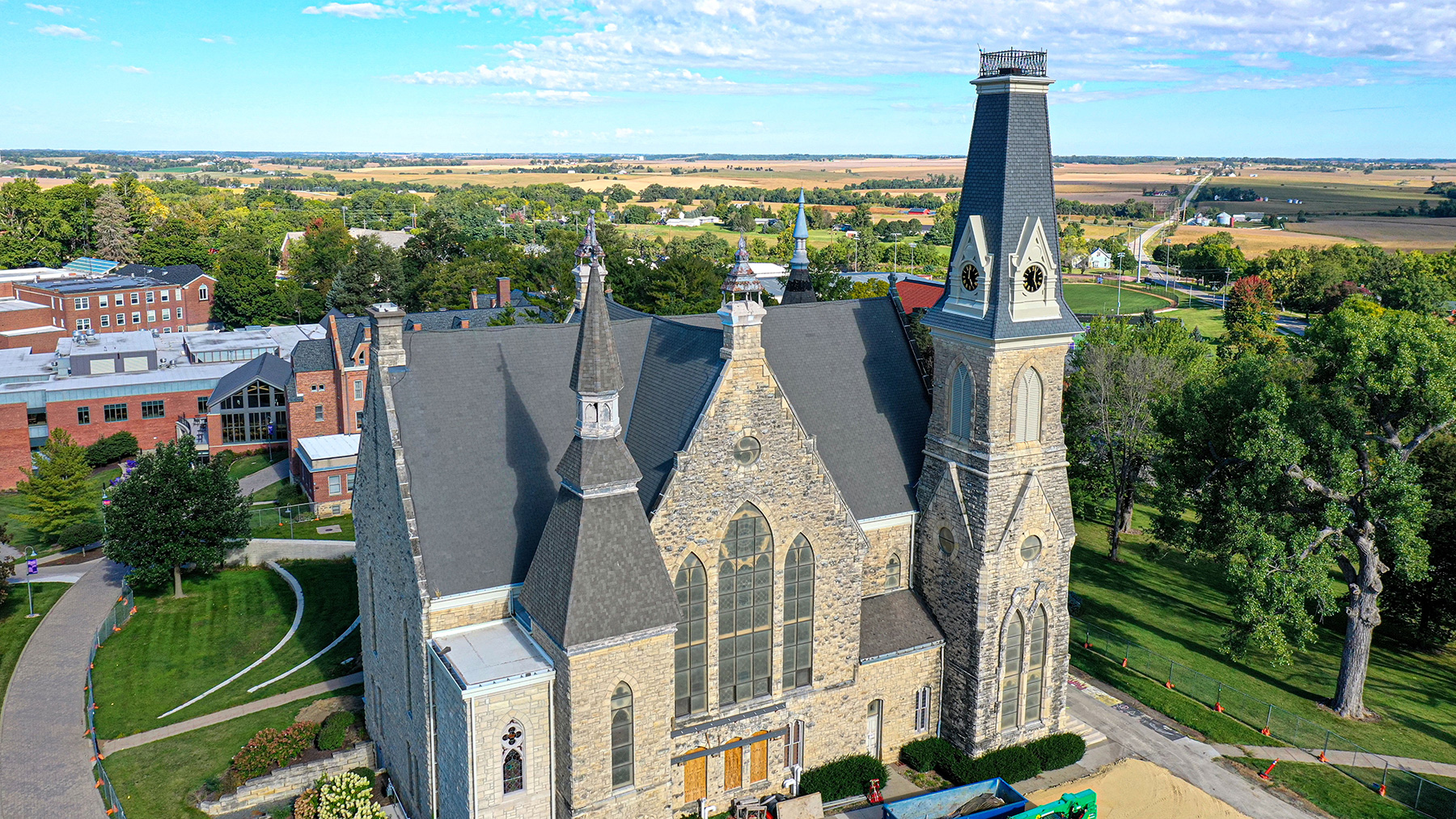 Aerial view of King Chapel 