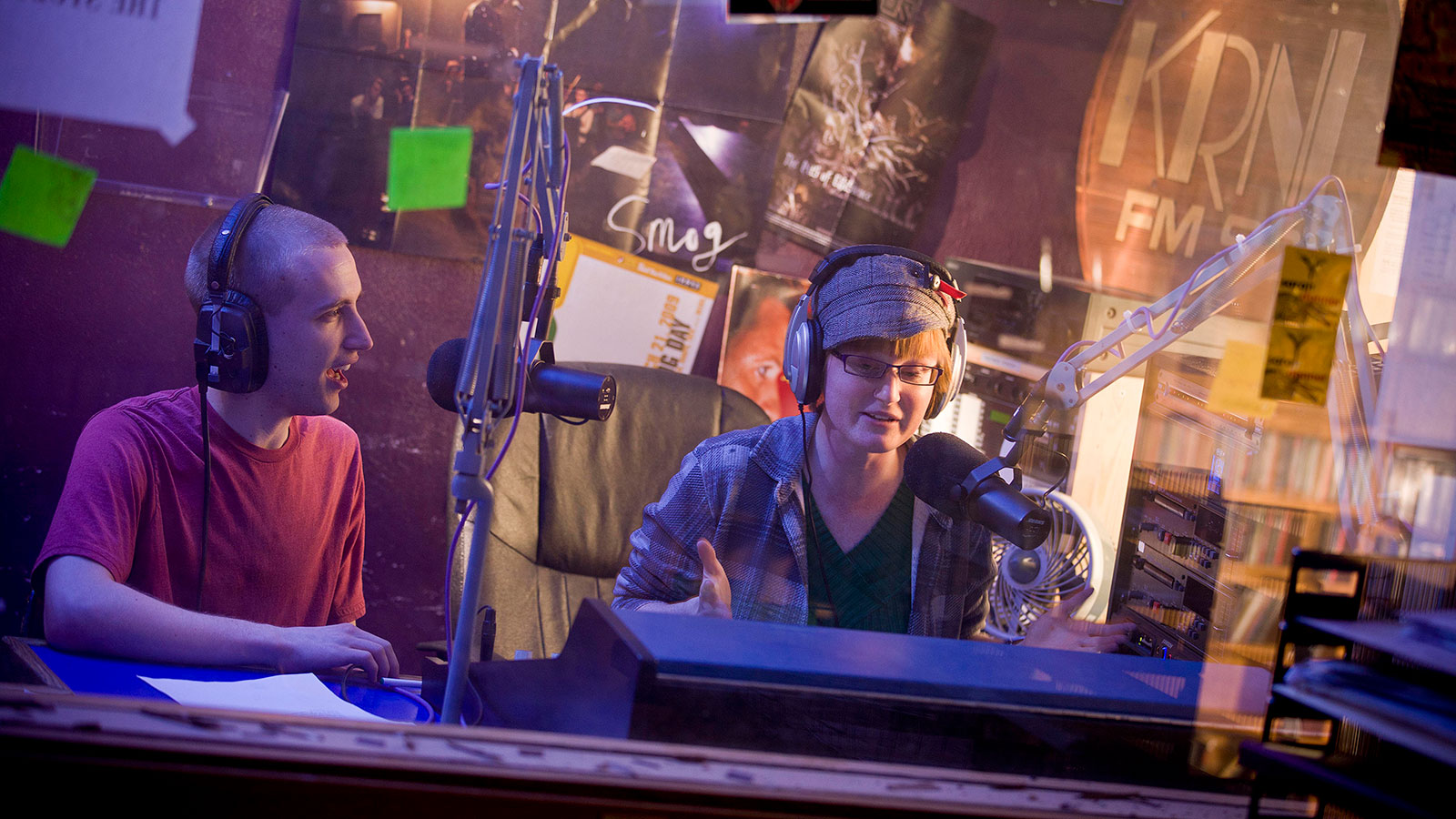 KRNL radio DJs  in the radio booth