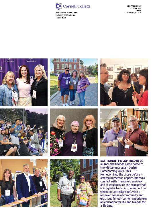 Back cover of the Spring 2025 Cornell Report