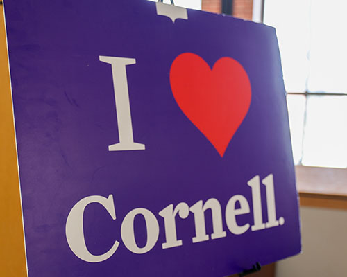 A sign that says "I love Cornell"