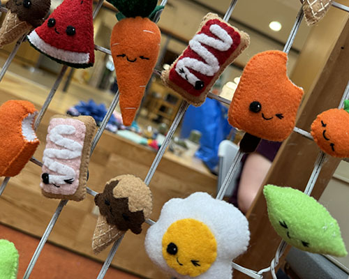 Felt magnets made by Adelaide Ries '28