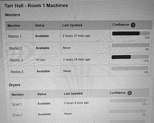 A screenshot of the RAMS Wash web application