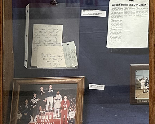 1980s artifacts in the Wilson Middle School Centennial display