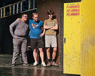 Students rehearse for the Cornell College production of All Childish Things.