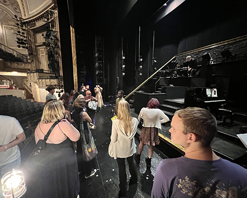 Students on the set of "Cats."
