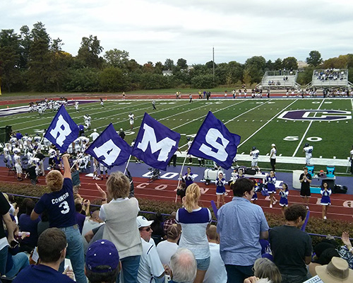Cornell College's Ash Park during a football game.