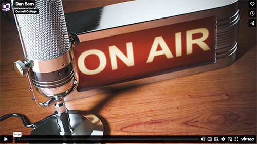 Old microphone and an on air sign