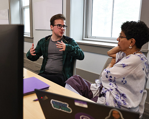 Jake Vuolo ’25 delved into social media analytics during the 2024 Cornell Summer Research Institute with Professor of Economics and Business Santhi Hejeebu. 