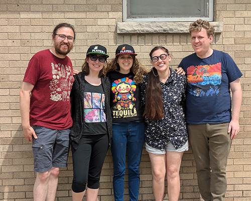 The Quest Friends!, from left: Thomas Pitkin ’14, Hallie Koontz ’14, Ariadne Peñalva Tena ’15, Emily Strawn Decker ’17, and Kyle Decker ’15