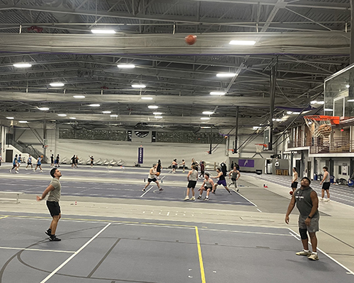 Cornell students play intramural basketball during the 25-26 school year.