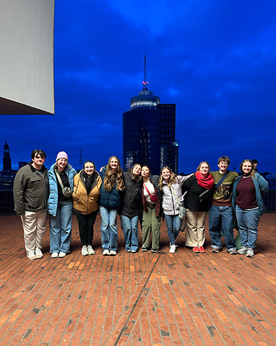 Cornell students on a trip to Germany for an off campus studies class