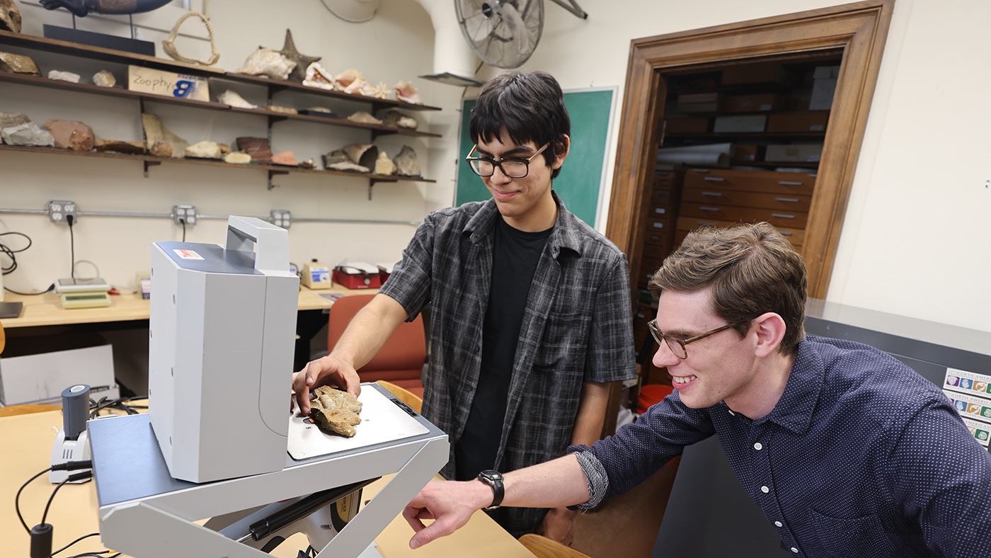 Kevin Zazueta and Assistant Professor of Geology Andrew Walters spent the summer of 2025 working together on geology research.