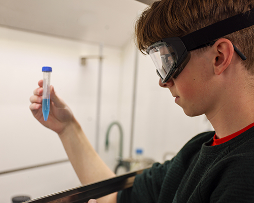 White works to create a metal organic framework in the lab.