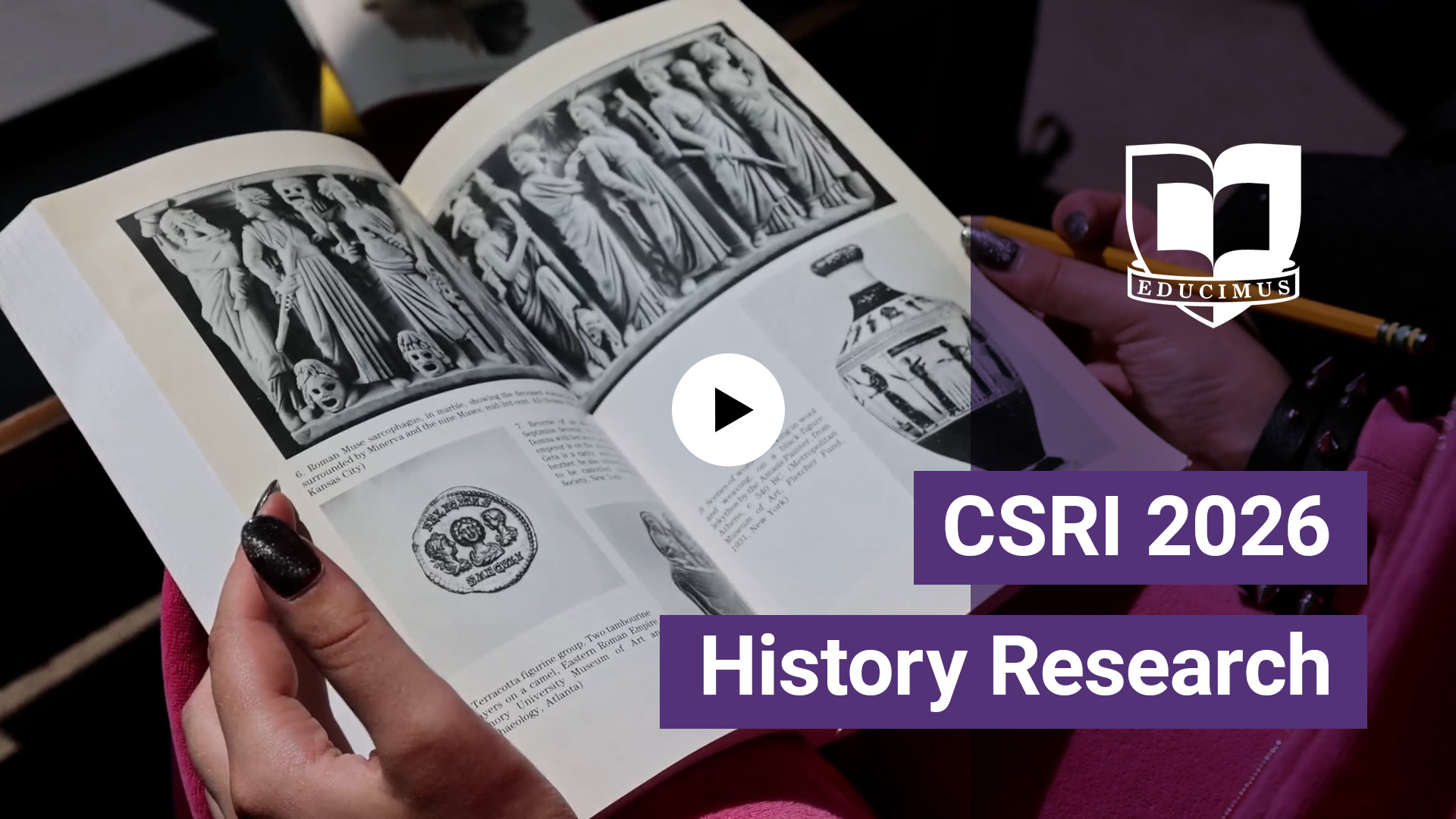The title screen to a video highlighting the CSRI research of Professor of History Michelle Herder, Aslan Baker ’28, and Kat Maurelli ’27 