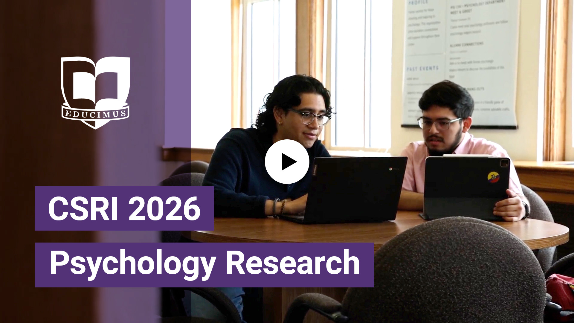 The title screen to a video highlighting the CSRI research of Román Bonilla '27 and Valentin Andrade ’27