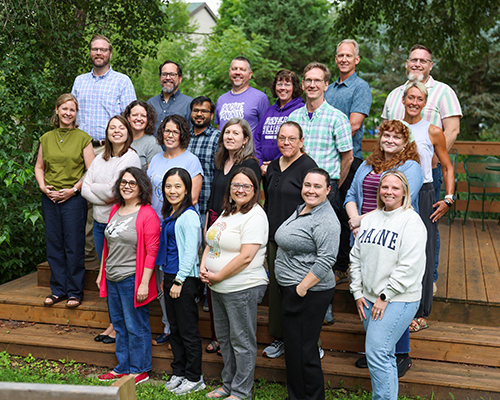 The NetVUE team takes a photo break during their Aug. 5-6 event at Prairiewoods. 