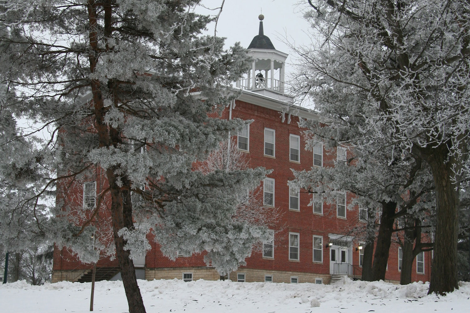 College Hall in winter