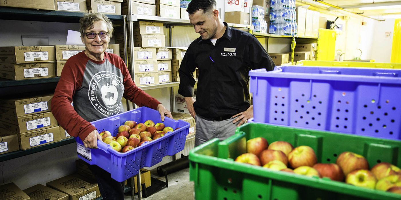 Local farmer delivers apples 1