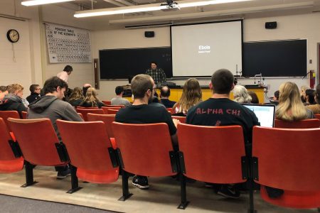 Vickstrom talks about Ebola with students