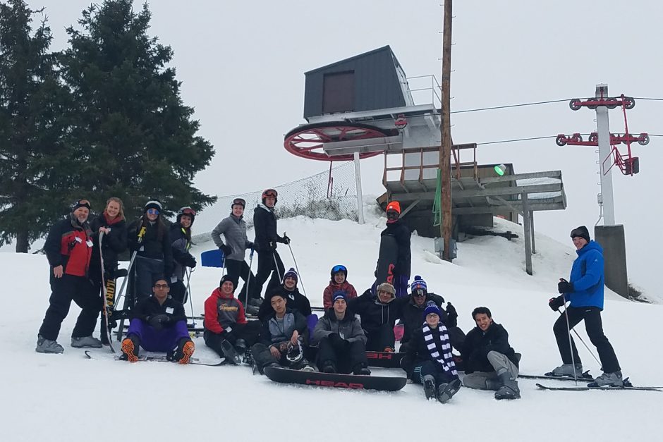 Students experience a ski trip